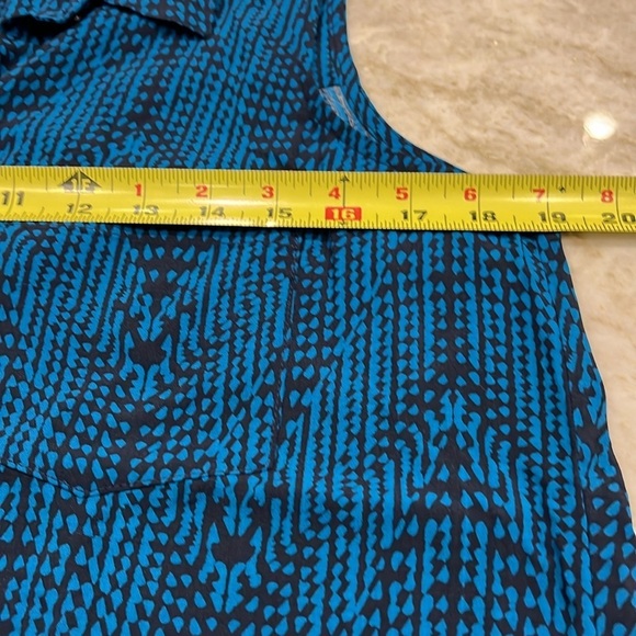 NEW Banana Republic Factory | Sleeveless Button Up Top | Blue/Black | Small - Picture 3 of 8